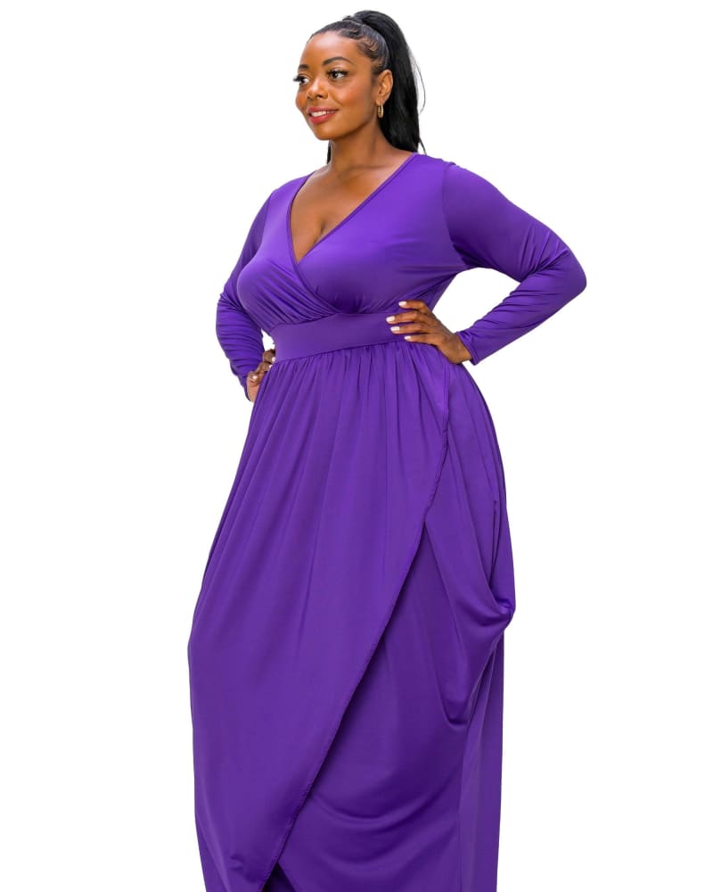 Giuliana Tulip Hem Maxi Dress Purple